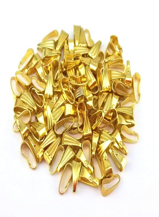 Excellentcrafts Metal Pinch Pendant Hooks for Necklace Jewellery Making (Small, Gold) - Image 1